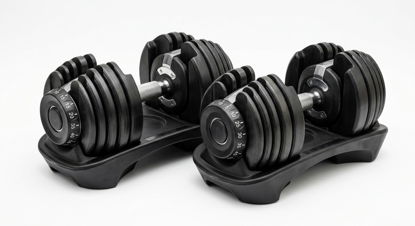 Photo expert Haltères Réglables Automatiques 24kg - Système Click & Lift - ExoMuscu